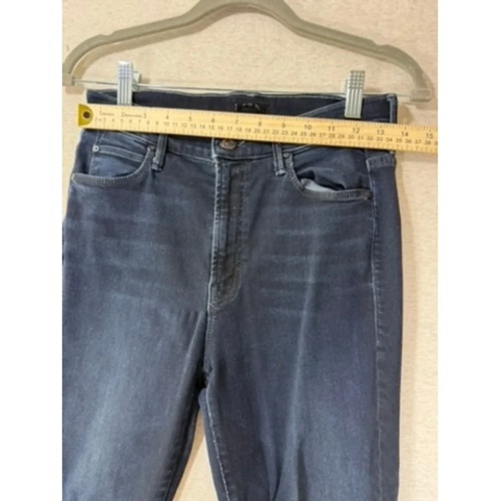 Mother Denim Skinny Jeans Womens 27 Dark Wash Excellent Raw Chewed Hem High Rise - Picture 2 of 8